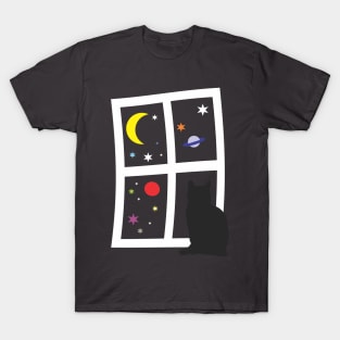 Cat and Stars T-Shirt